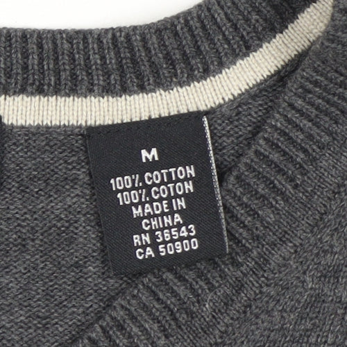 Van Heusen Men's Grey Cotton V-Neck Sleeveless Jumper Vest Size M