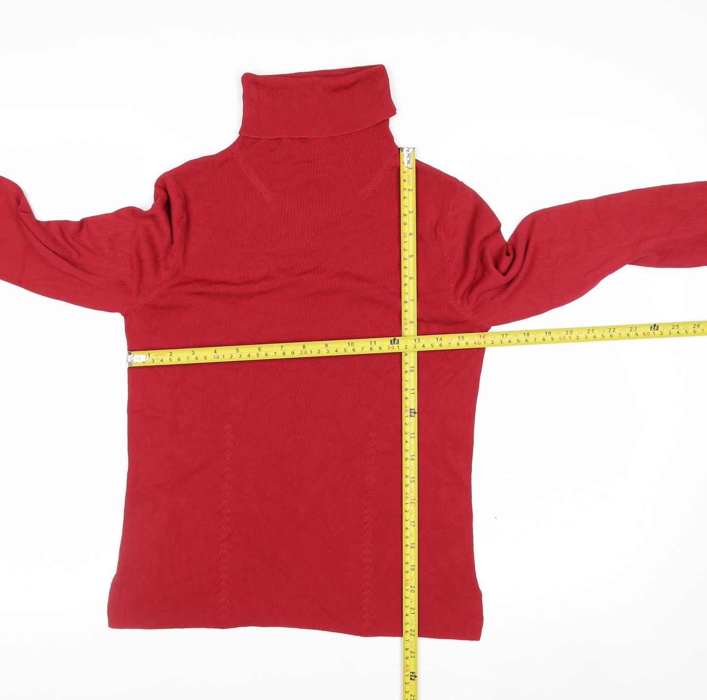 August Silk Womens Red Roll Neck Knit Jumper Size M