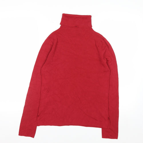 August Silk Womens Red Roll Neck Knit Jumper Size M