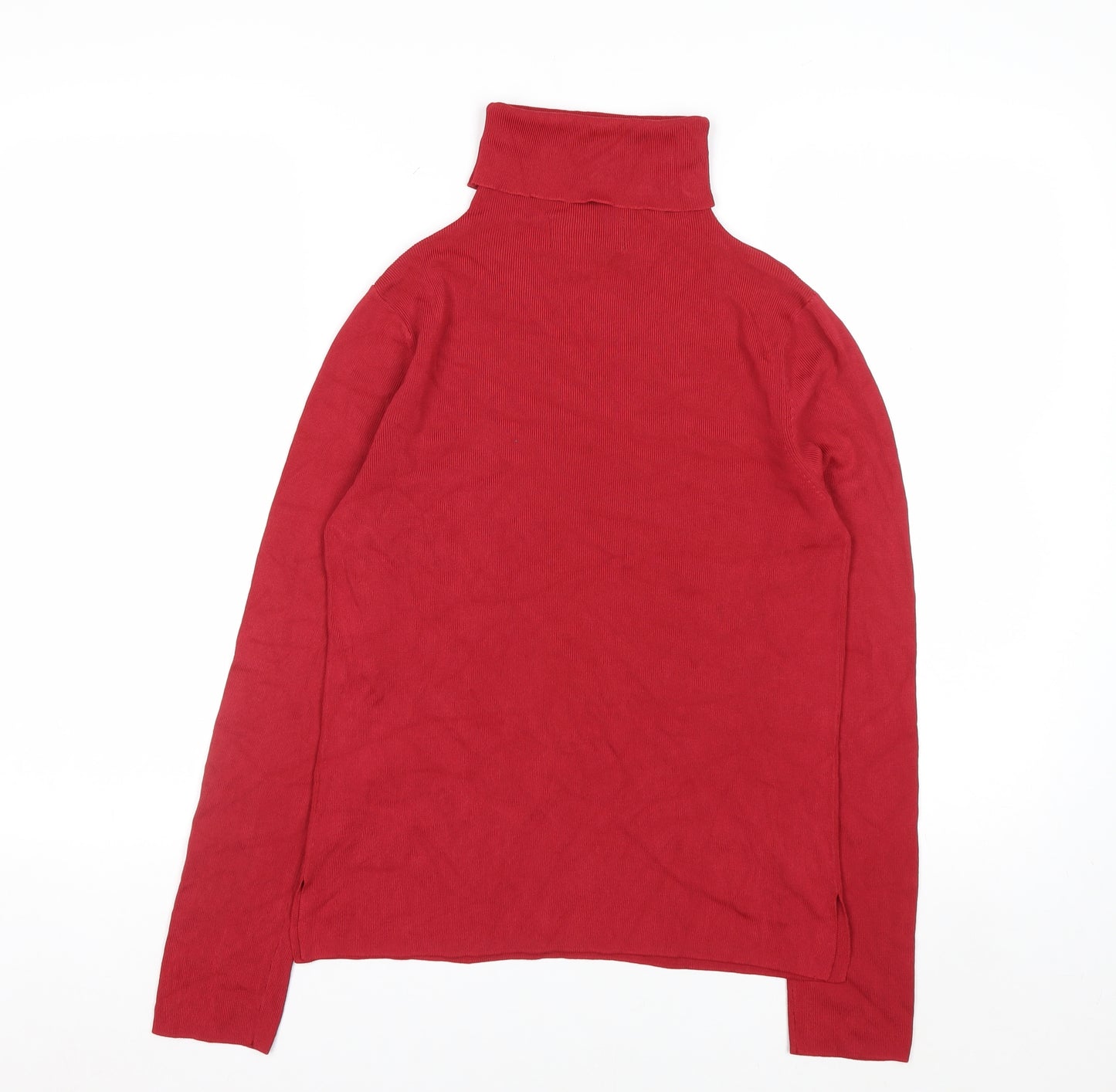 August Silk Womens Red Roll Neck Knit Jumper Size M