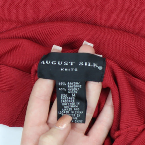 August Silk Womens Red Roll Neck Knit Jumper Size M