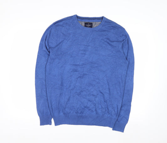 Carry Men's Blue Cotton Crew Neck Pullover Jumper M