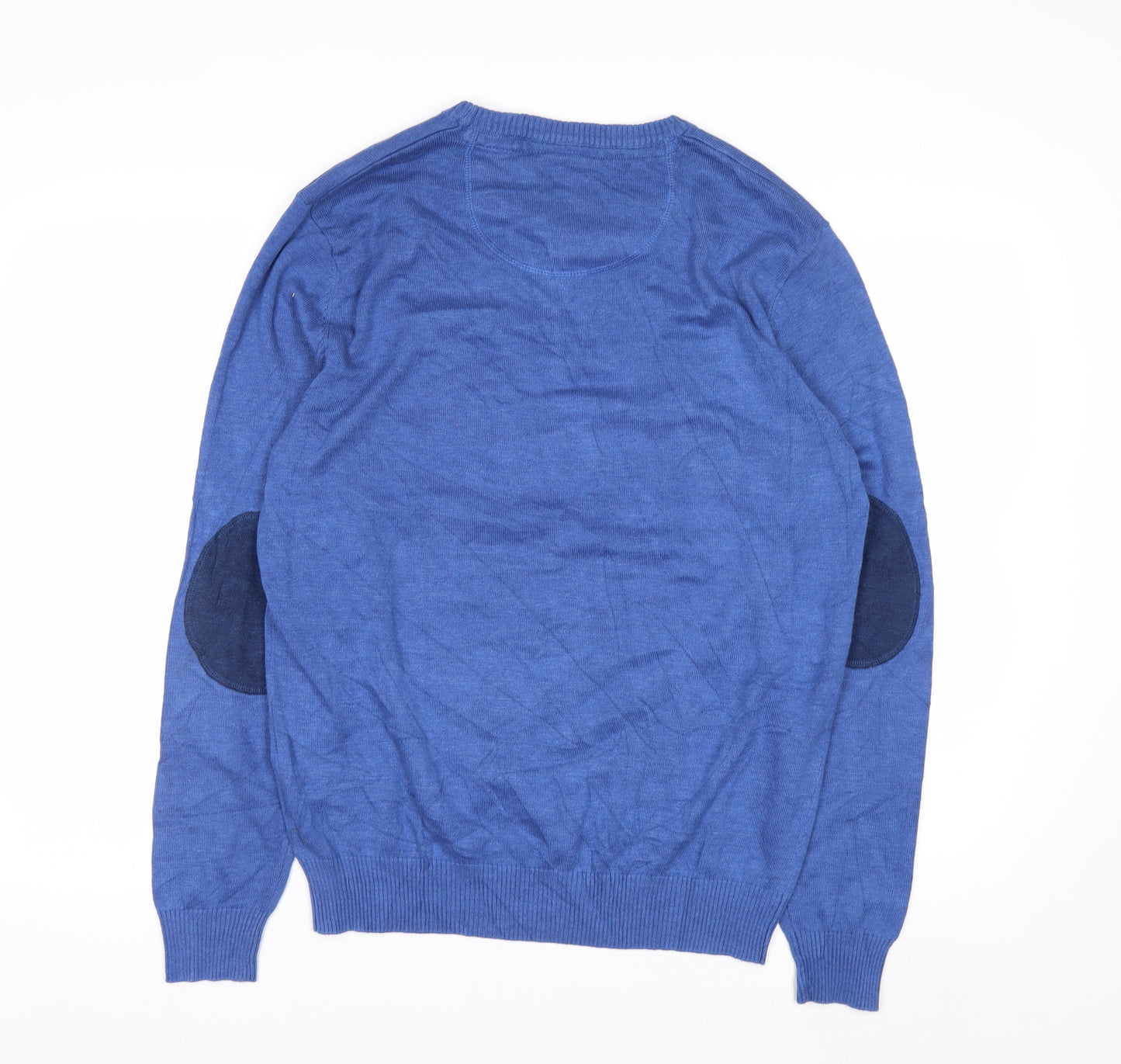 Carry Men's Blue Cotton Crew Neck Pullover Jumper M
