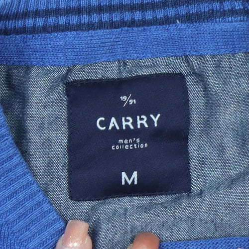 Carry Men's Blue Cotton Crew Neck Pullover Jumper M