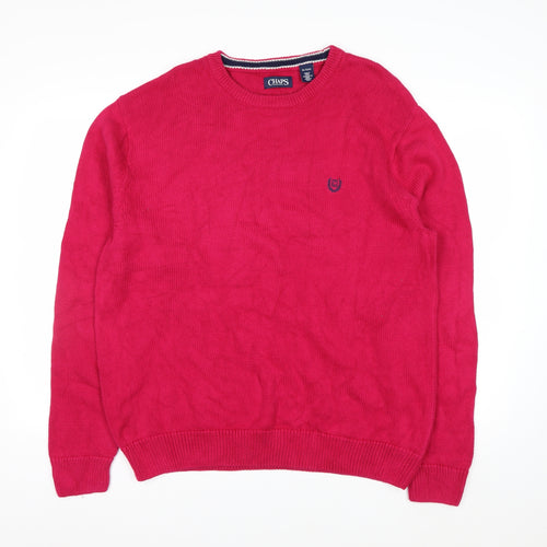 Chaps Mens Red XL Crew Neck Knit Pullover Jumper