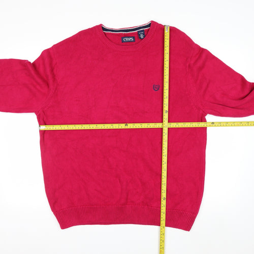 Chaps Mens Red XL Crew Neck Knit Pullover Jumper