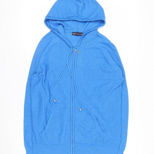 Marks and Spencer Women Bright Blue Full Zip Hoodie Size Small