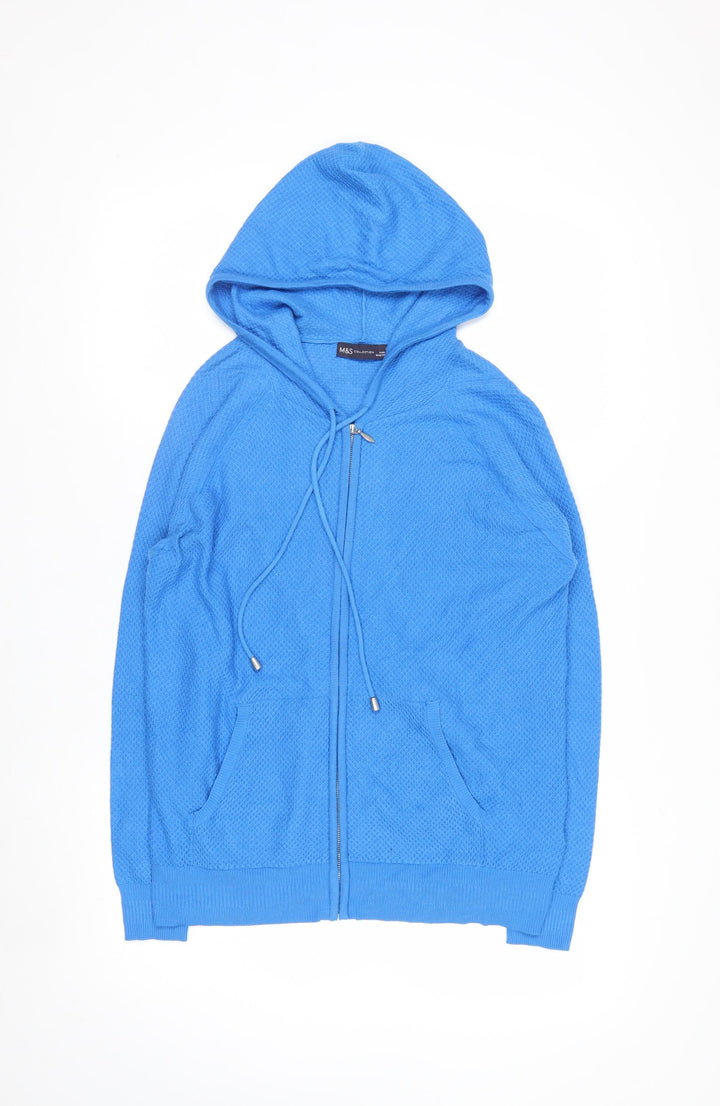 Marks and Spencer Women Bright Blue Full Zip Hoodie Size Small