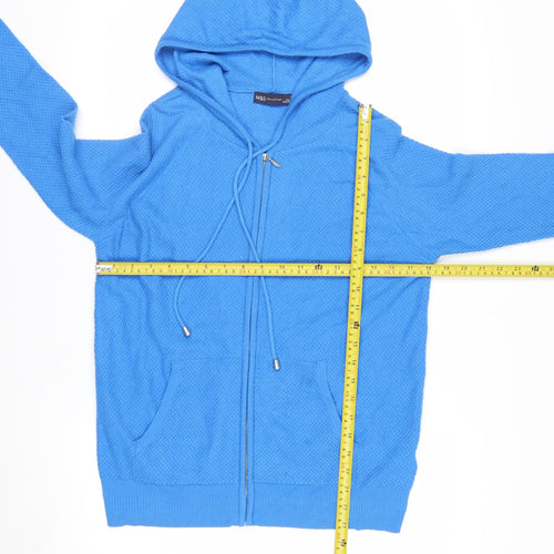 Marks and Spencer Women Bright Blue Full Zip Hoodie Size Small