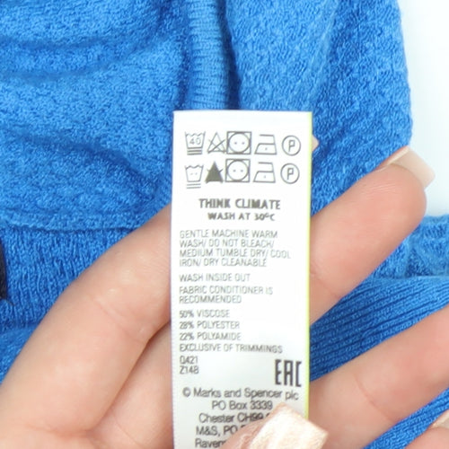Marks and Spencer Women Bright Blue Full Zip Hoodie Size Small