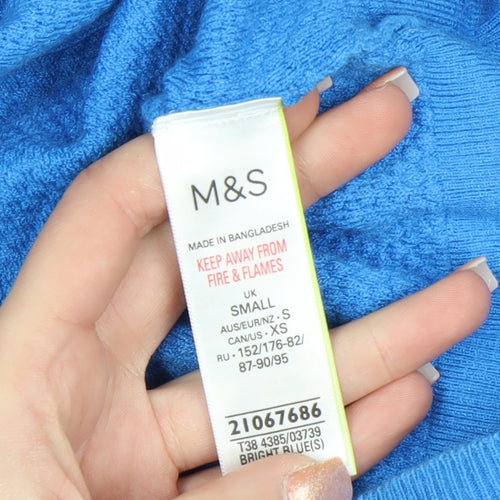 Marks and Spencer Women Bright Blue Full Zip Hoodie Size Small