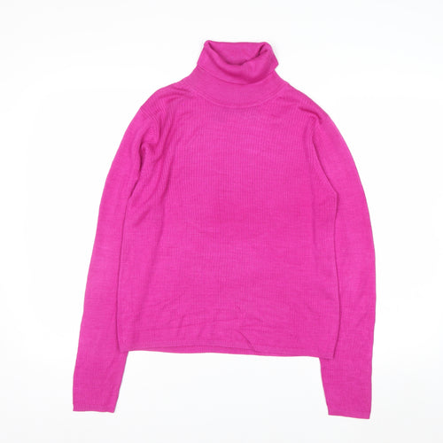 August Silk Womens Pink Roll Neck Long Sleeve Jumper M
