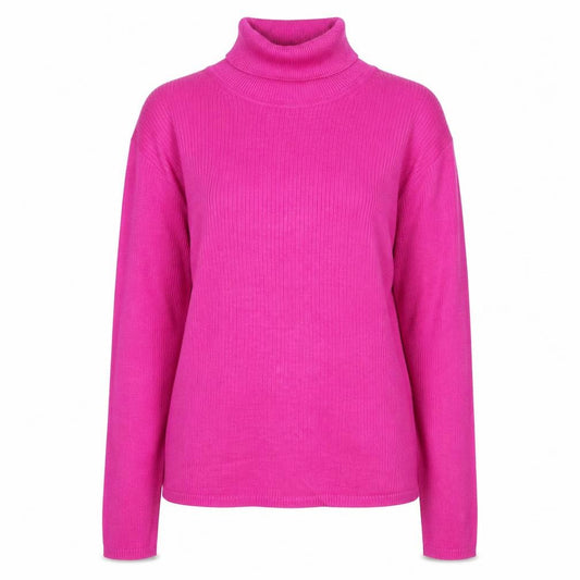 Front view of August Silk women’s pink roll neck long sleeve jumper m