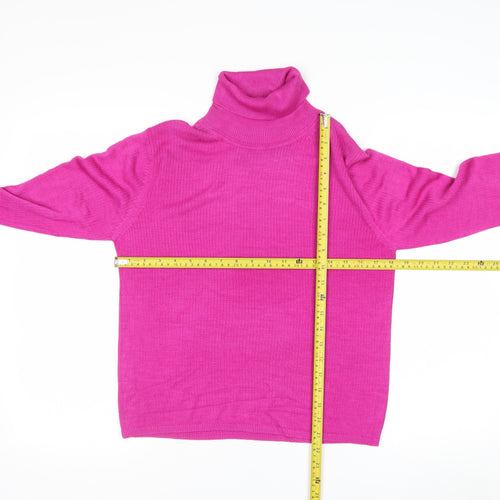 August Silk Womens Pink Roll Neck Long Sleeve Jumper M