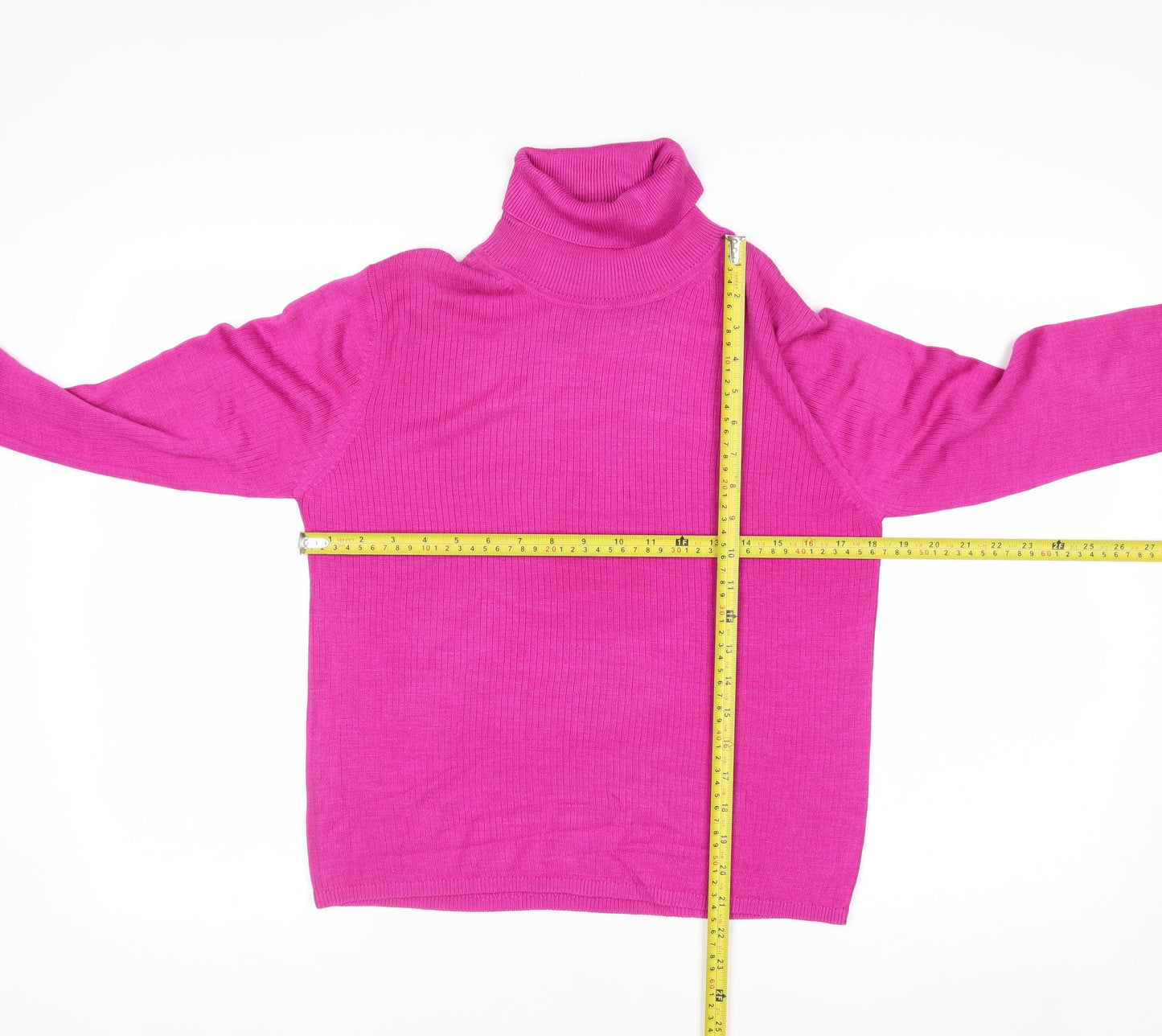 August Silk Womens Pink Roll Neck Long Sleeve Jumper M