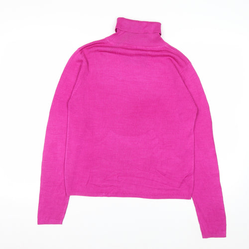 August Silk Womens Pink Roll Neck Long Sleeve Jumper M