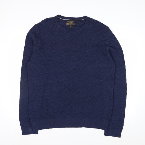 J.S. A. Bank Reserve Men’s Blue XL Cotton Cashmere Crew Neck Jumper