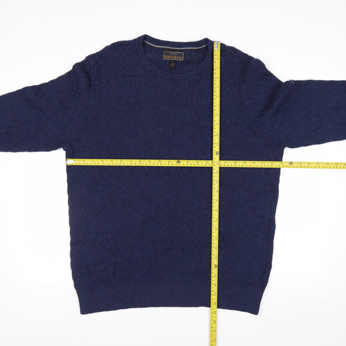 J.S. A. Bank Reserve Men’s Blue XL Cotton Cashmere Crew Neck Jumper