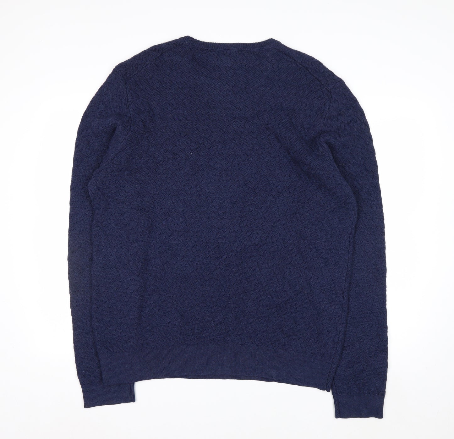 J.S. A. Bank Reserve Men’s Blue XL Cotton Cashmere Crew Neck Jumper
