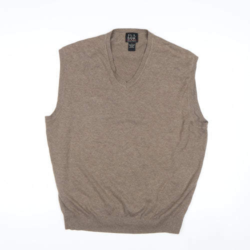 Jos. A. Bank Men's Beige Pima Cotton Sleeveless V-Neck Vest L