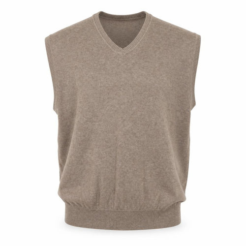 Jos. A. Bank Men's Beige Pima Cotton Sleeveless V-Neck Vest L