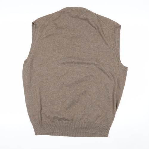 Jos. A. Bank Men's Beige Pima Cotton Sleeveless V-Neck Vest L