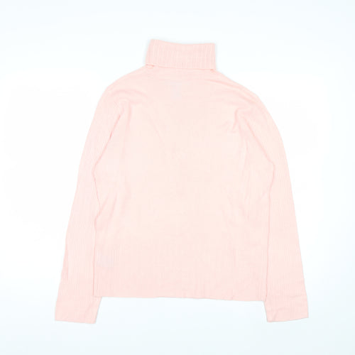 Norton McNaughton Women's Pink Roll Neck Beaded Winter Jumper S