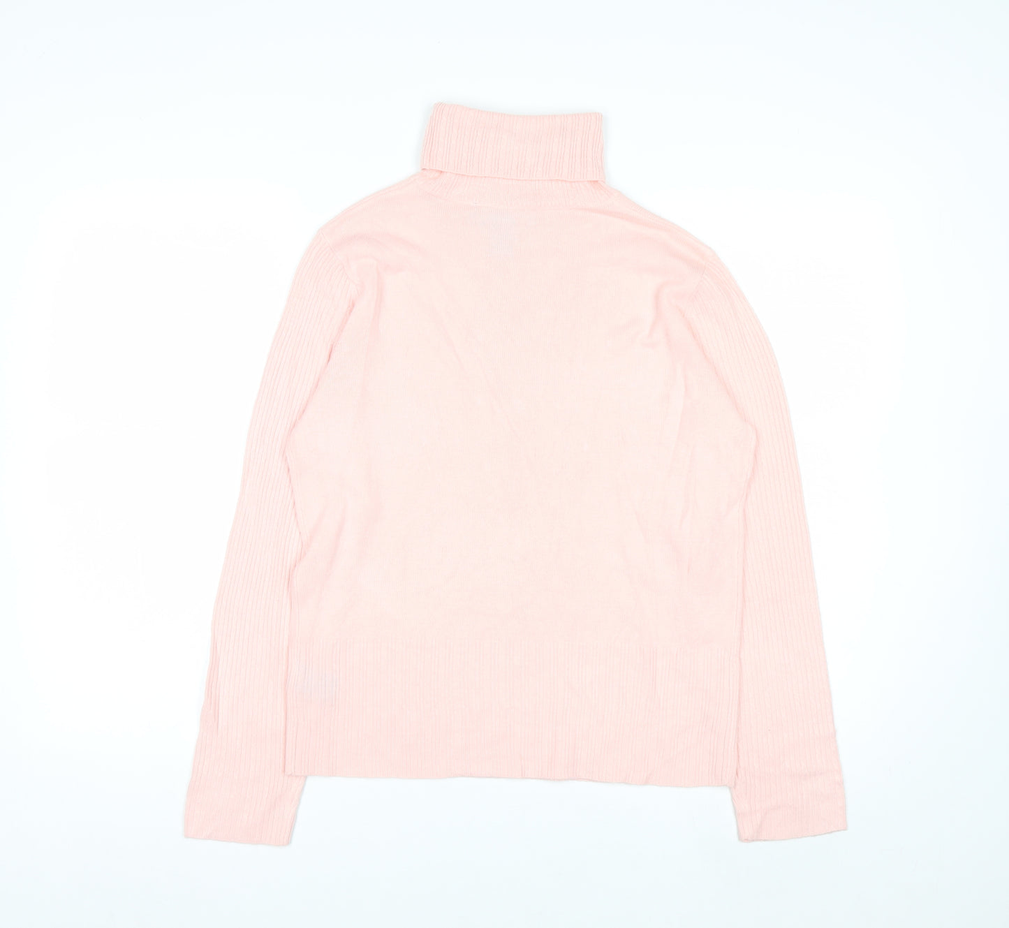 Norton McNaughton Women's Pink Roll Neck Beaded Winter Jumper S