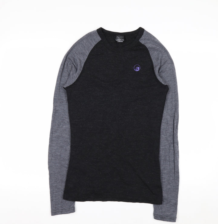 North Ridge Men’s Black Merino Wool Long Sleeve Top XL
