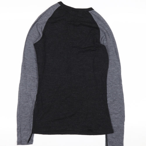 North Ridge Men’s Black Merino Wool Long Sleeve Top XL