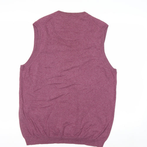 Black Brown 1826 Men's Purple Cotton V-Neck Sleeveless Vest M