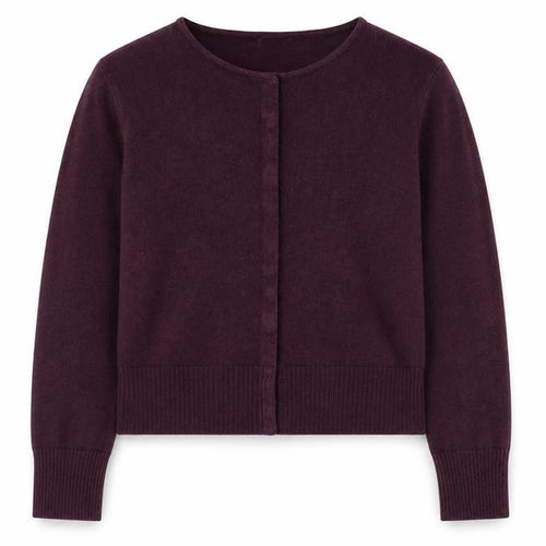 Beyond Retro Women's Purple XS Cardigan Crew Neck Long Sleeve Knit Jumper