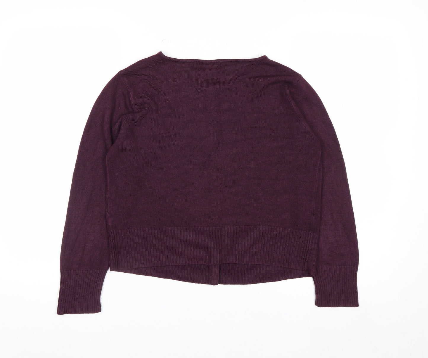 Beyond Retro Women's Purple XS Cardigan Crew Neck Long Sleeve Knit Jumper
