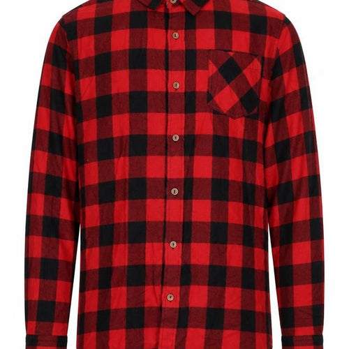 Brave Soul Men's Red Check Flannel Button-Up Shirt Size M Regular Fit