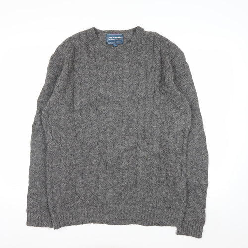 Line of Trade Men’s Grey Wool Cable-Knit Jumper L