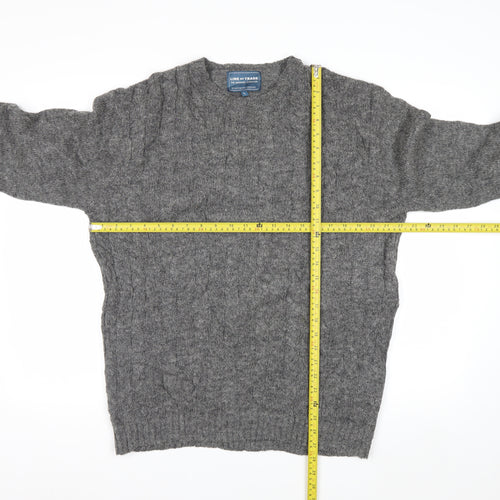 Line of Trade Men’s Grey Wool Cable-Knit Jumper L