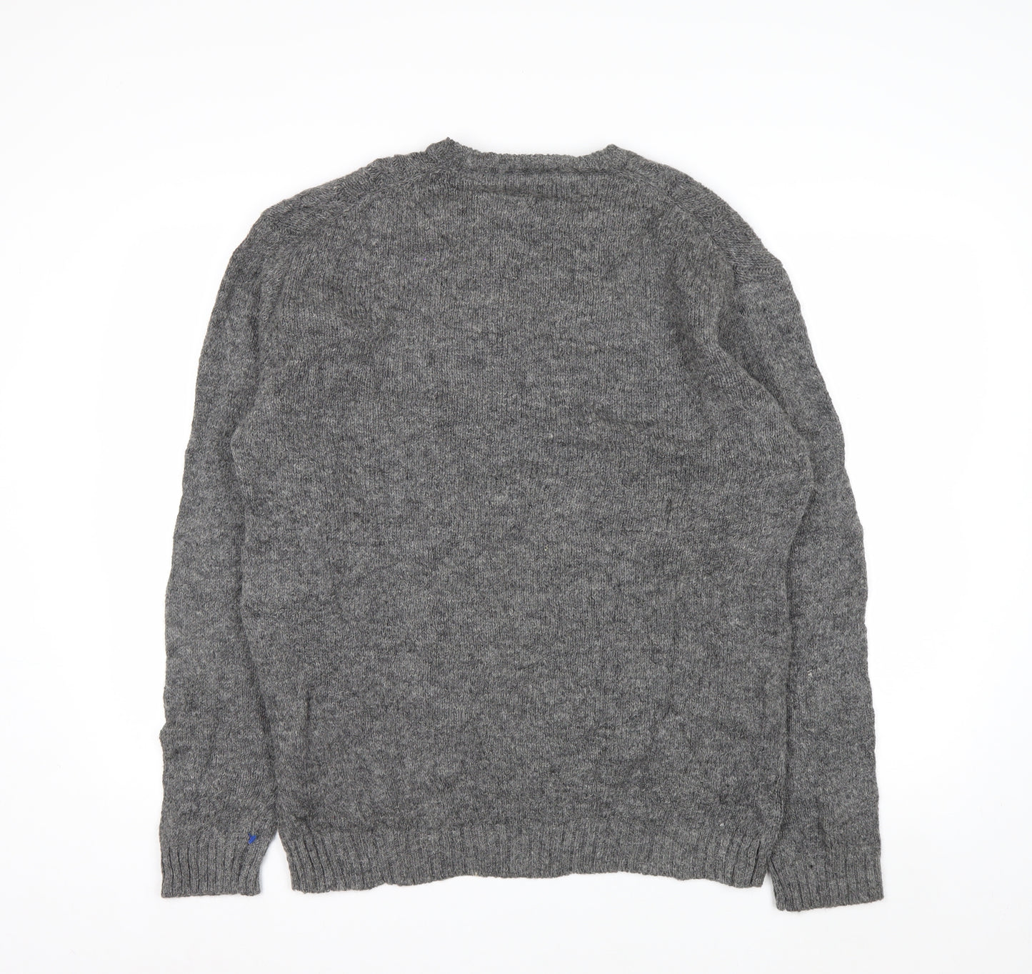Line of Trade Men’s Grey Wool Cable-Knit Jumper L
