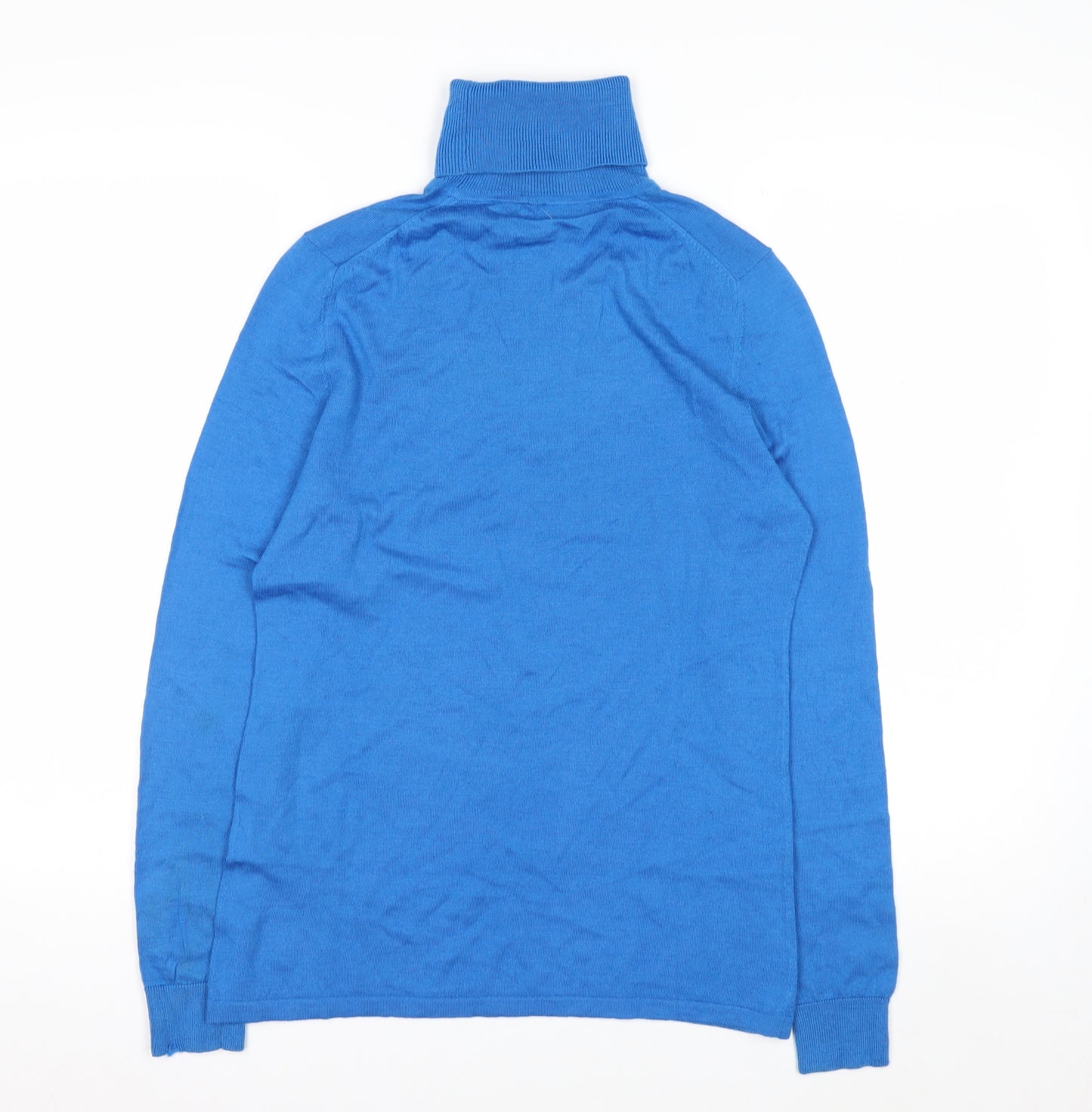 Lord & Taylor Men's Blue Merino Wool Roll Neck Jumper Medium