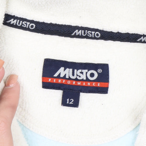 Musto Womens Light Blue 1/2 Zip Fleece Sweatshirt Size 12