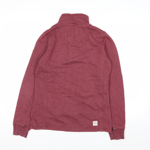 FatFace Women's Red Garnet 1/4 Zip Sweatshirt Size 8 Cotton Blend