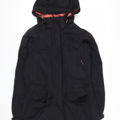 Trespass Womens Black Waterproof Hooded Rain Coat Jacket UK 10