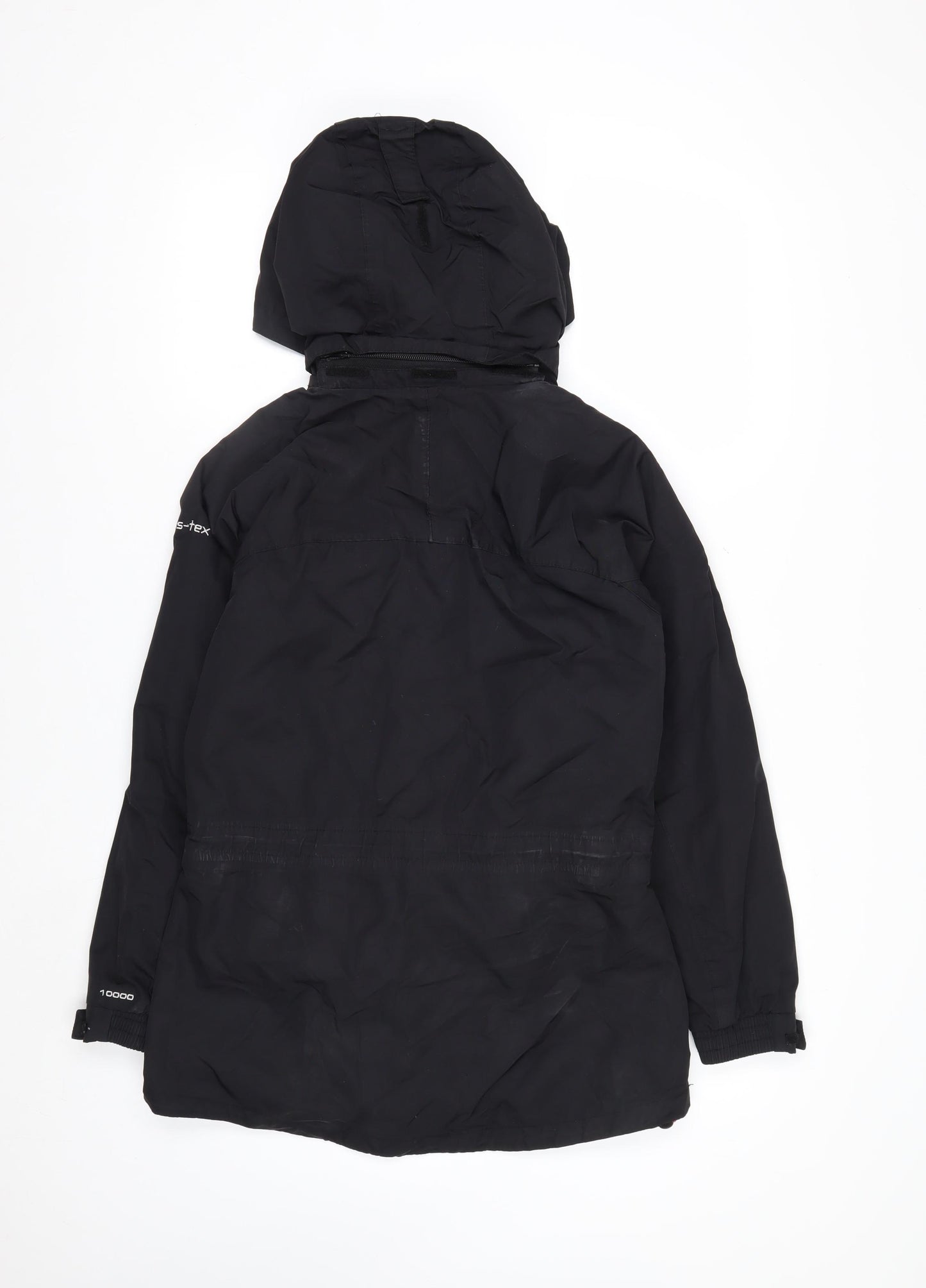 Trespass Womens Black Waterproof Hooded Rain Coat Jacket UK 10