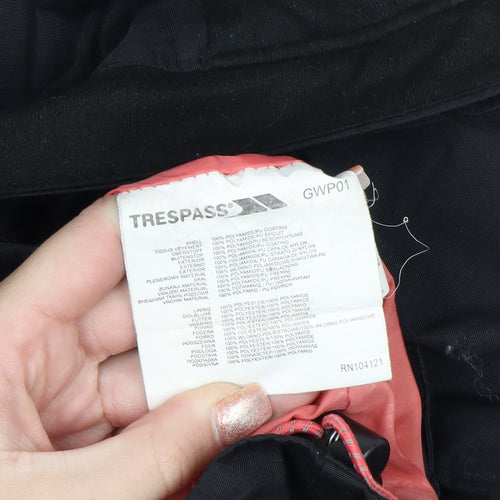 Trespass Womens Black Waterproof Hooded Rain Coat Jacket UK 10