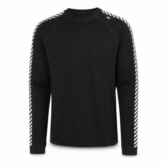 Front view of Helly Hansen men’s black long sleeve wool top, size M