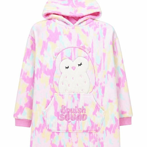 Squishmallows Girls Multicoloured Hooded Fleece Robe L Cosy Nightwear
