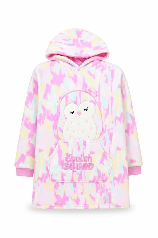 Squishmallows Girls Multicoloured Hooded Fleece Robe L Cosy Nightwear