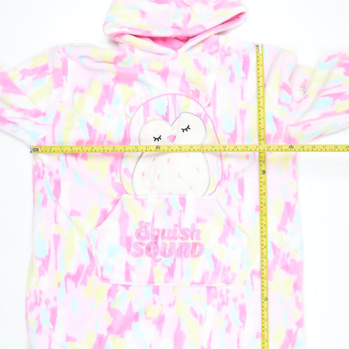 Squishmallows Girls Multicoloured Hooded Fleece Robe L Cosy Nightwear