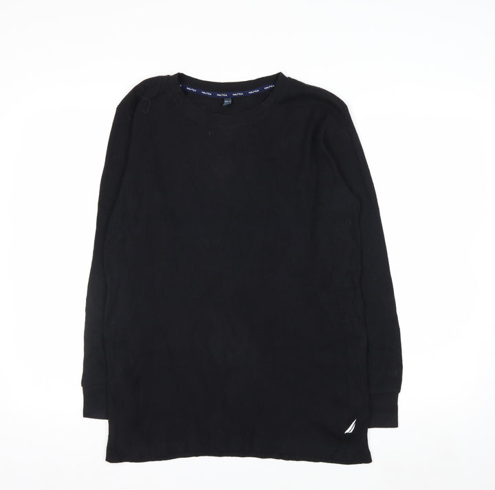 Nautica Men’s Black Long Sleeve Knit Casual Top XL