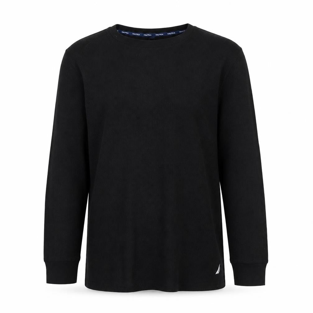 Nautica Men’s Black Long Sleeve Knit Casual Top XL