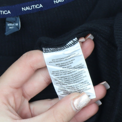 Nautica Men’s Black Long Sleeve Knit Casual Top XL